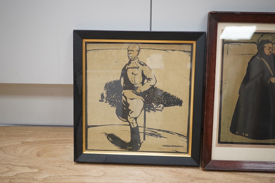 After William Nicholson (1872-1949), two lithographs, comprising ‘Her Majesty Queen Victoria’ and ‘Lord Roberts’, each signed in the plate, largest 25 x 23cm. Condition - fair